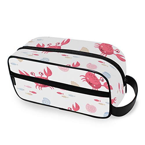 Waterproof Cosmetic Bag - Crab Shell Design for Travel & Makeup Storage