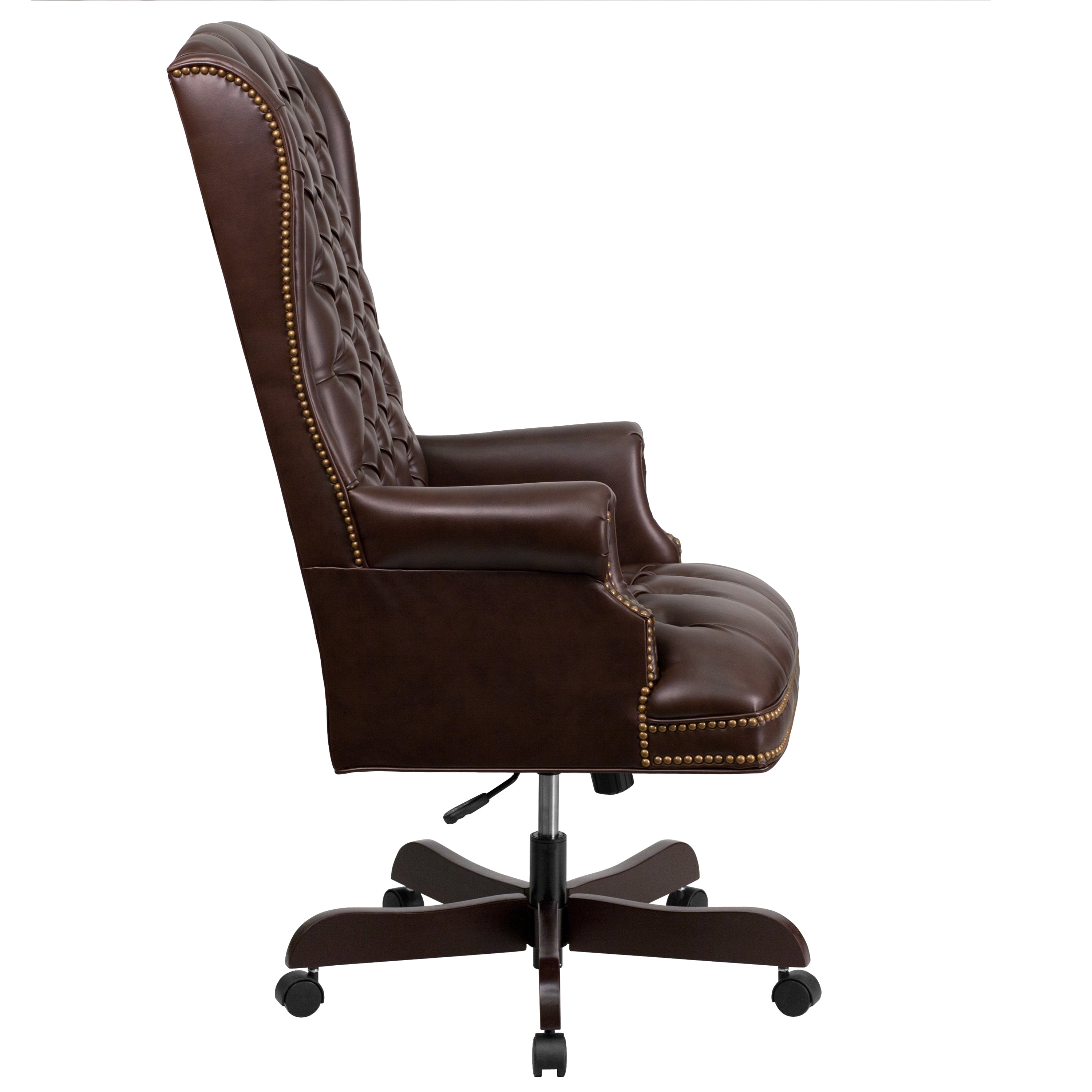 Premium FLASH Turner High Back Executive Office Chair - Genuine LeatherSoft Upholstery, Fully Tufted Design with 360° Swivel - Perfect for Home Office, Conference Rooms & Executive Suites