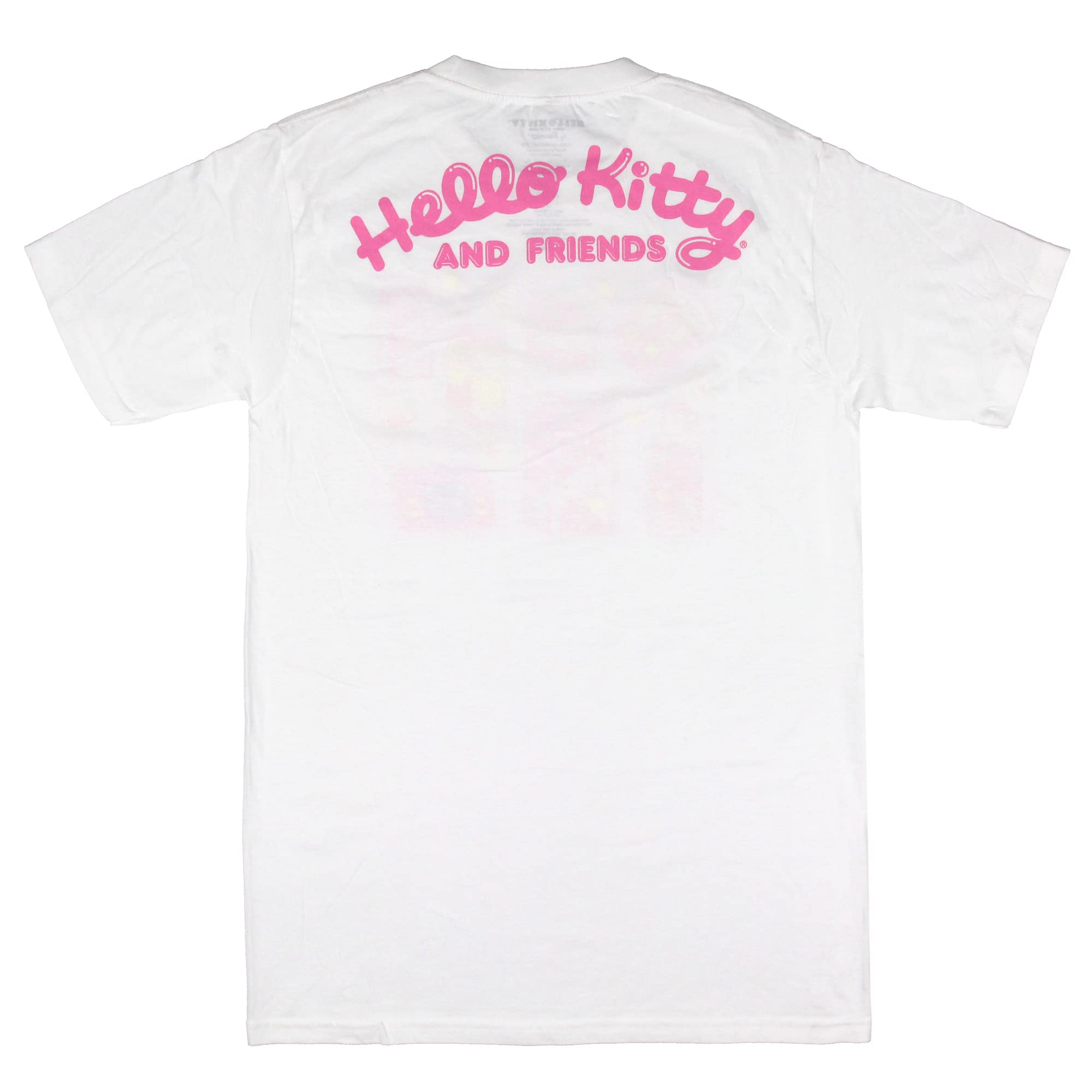 Hello Kitty and Friends Women's Graphic T-Shirt - Cute Anime Kawaii Snacks & Games Print Tee for Casual Wear, Gifts, and Anime Lovers
