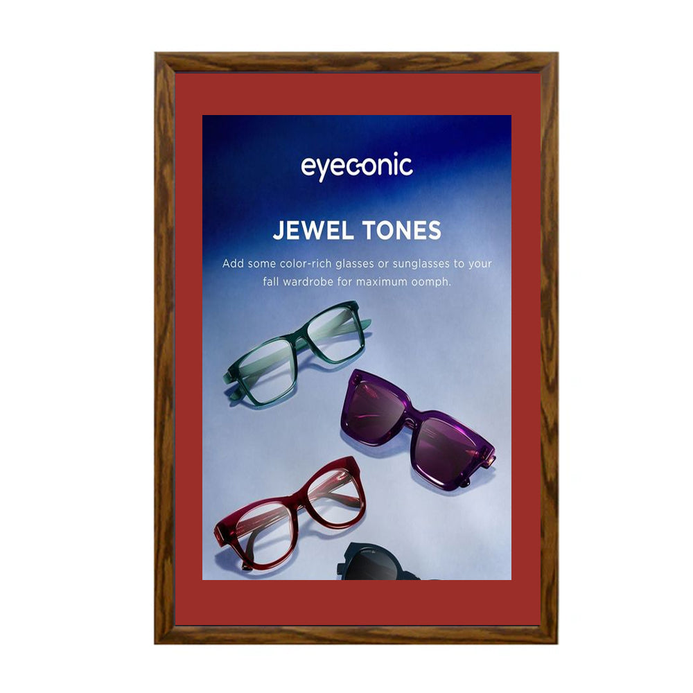 14x22 Designer Wood Snap Frames for Posters - 4 Wide Matboard Display - Perfect for Art Galleries, Home Decor & Office Presentations