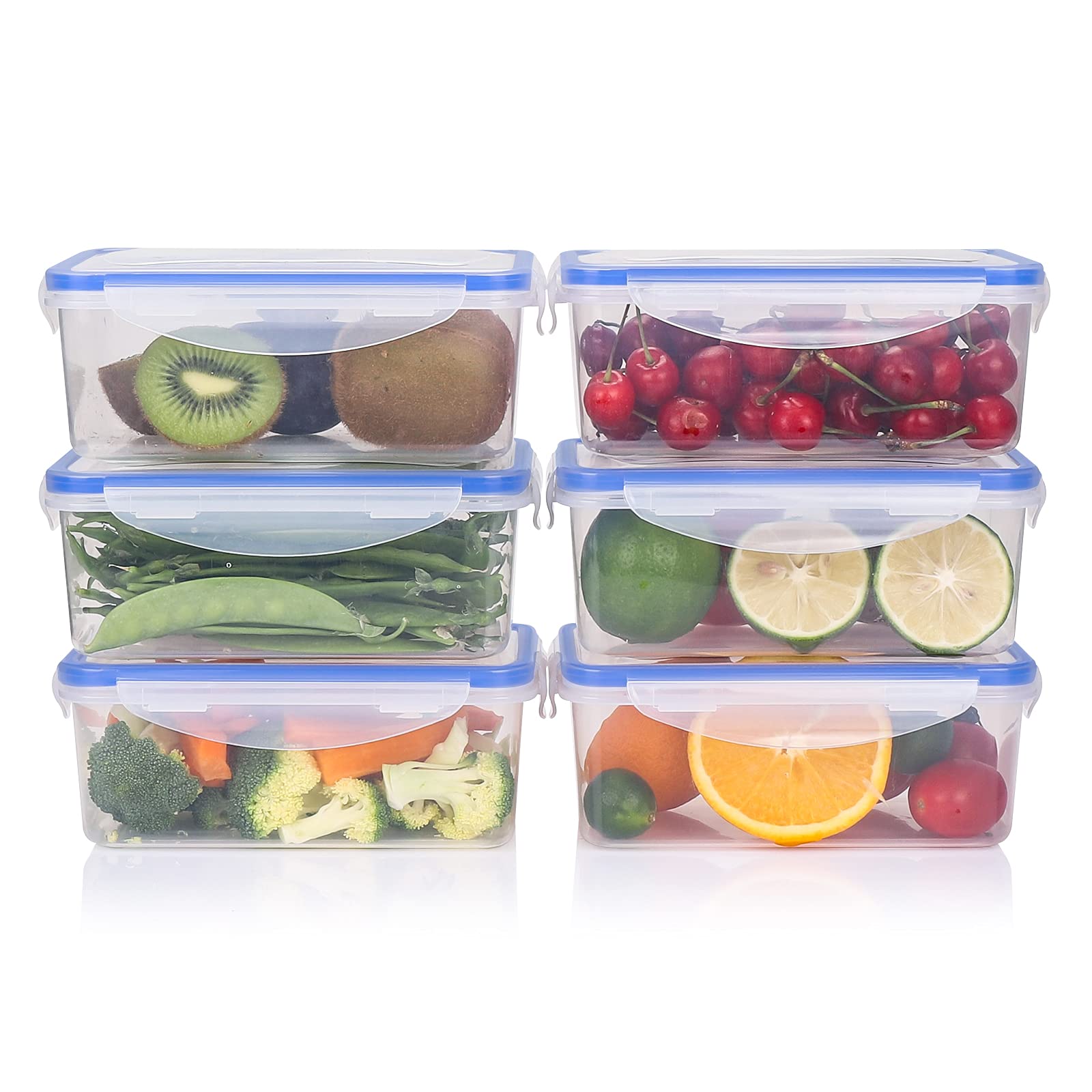 Tauno 6-Pack BPA-Free Food Storage Containers with Lids - 7 Quart (29 Cup) Clear Microwave-Safe Meal Prep Bowls for Soup, Leftovers & Kitchen Organization | Perfect for Home, Office & Picnics