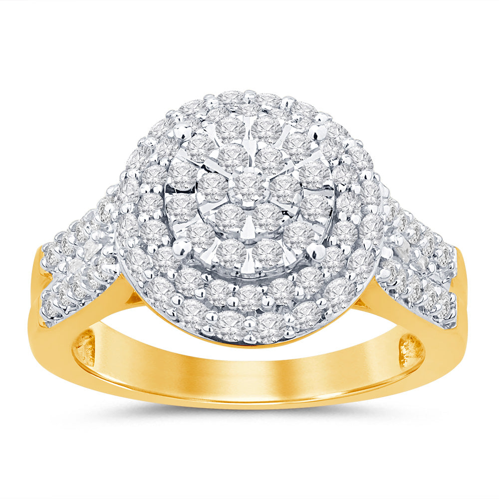 9ct Yellow Gold 1 Carat Diamond Ring for Women - Elegant Solitaire Engagement & Wedding Band - Perfect for Proposals, Anniversaries & Special Occasions