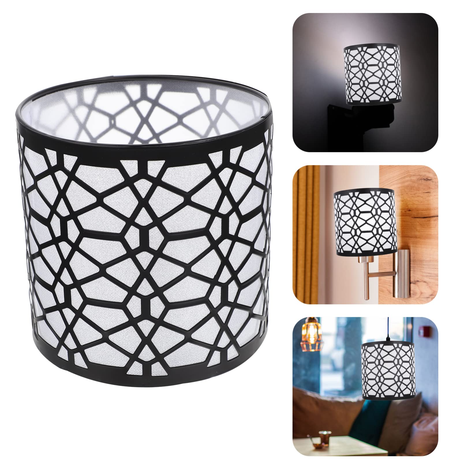 Beavorty Black Iron Lampshade - Floor Lamp Shade, Ceiling Light Fixture, Desk & Hanging Lamp Cover - Decorative Lighting Accessory for Living Room, Bedroom & Office