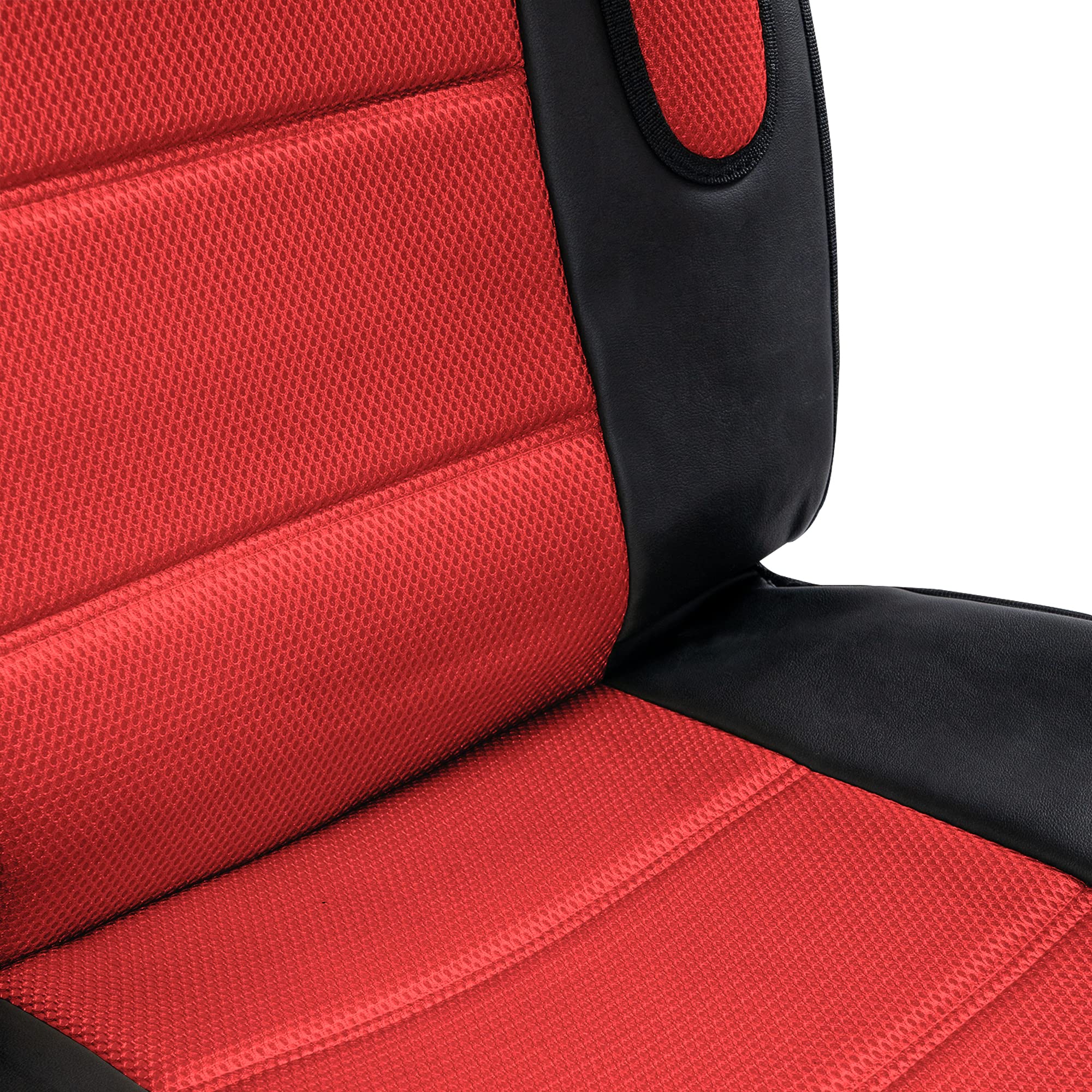FH Group 2-Pack Faux Leather Car Seat Covers - Universal Fit Waterproof Seat Protectors for Cars, Trucks & SUVs | Premium Comfort & Style for Daily Commute, Road Trips & Family Travel (Red)