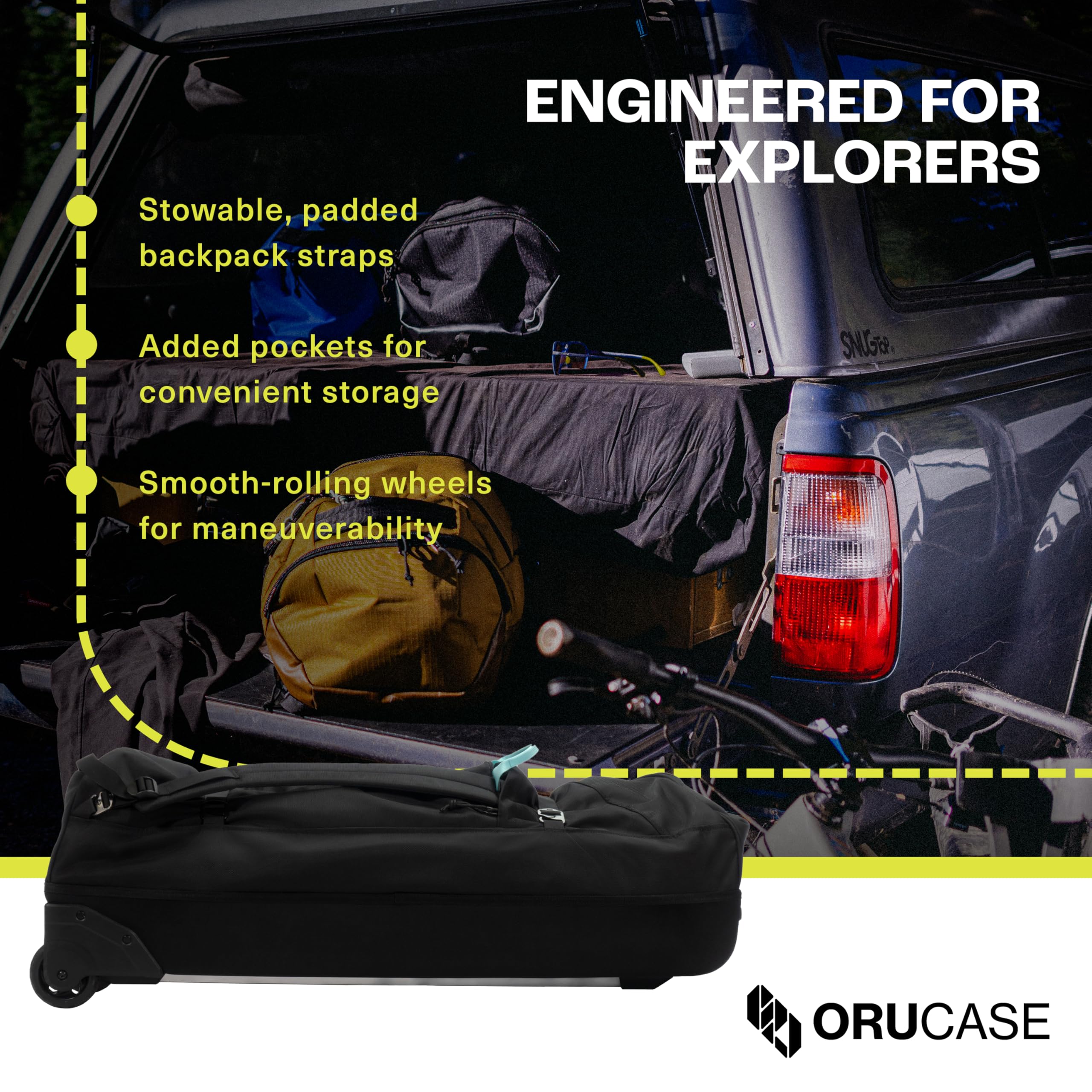 ORUCASE B2-R Collapsible Ultra Light Bike Travel Bag - Airplane Approved Road Bike Case for Air Travel - Durable & Compact Cycling Storage Solution - Perfect for International Trips & Cycling Competitions