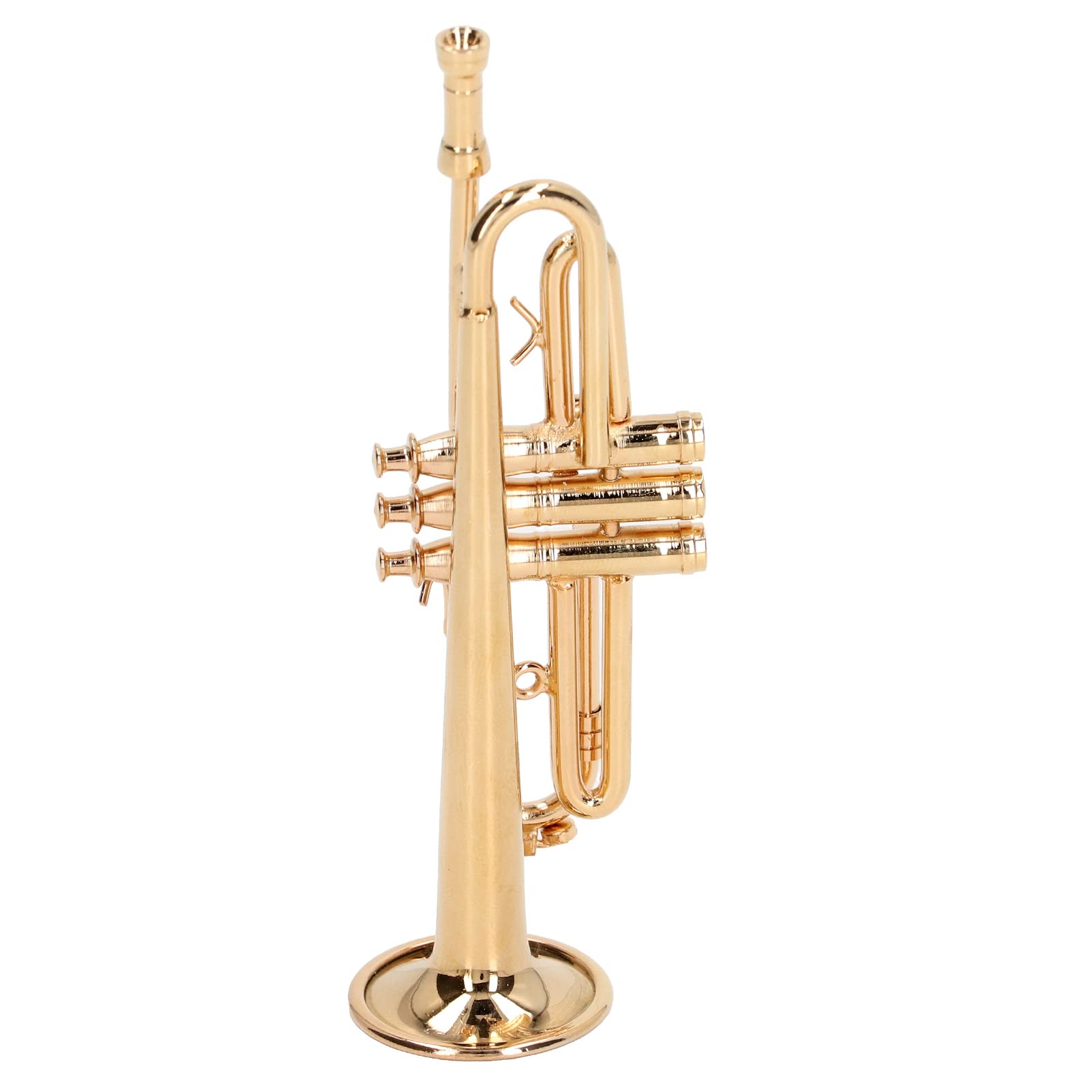 Miniature Brass Trumpet Ornament - Gold Desk Decor for Music Lovers | Perfect for Home Office, Christmas Tree, Gift & Jazz Themed Party Decorations