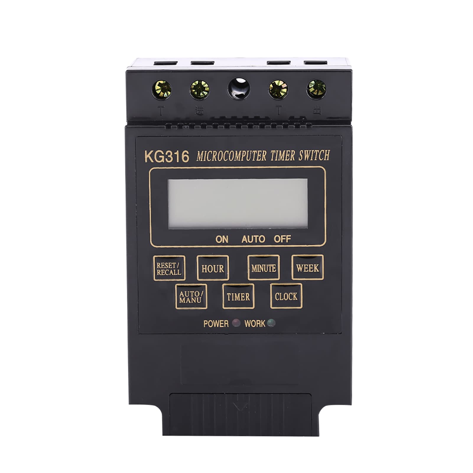 Digital Timer Switch with LCD Display - 10 On/Off Programs Microcomputer Controller (AC220V, Black) - Perfect for Home Automation, Lighting Control & Appliance Scheduling