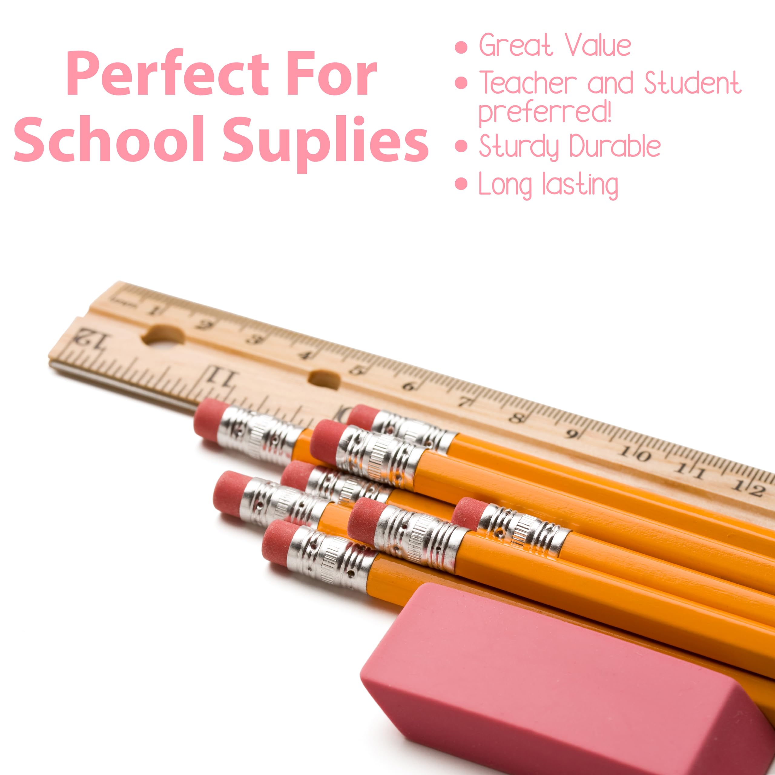 Bulk Pink Erasers - 100 Pack for School, Office & Art Supplies - Perfect for Kids, Students & Teachers - Classroom Essentials & Homework Help