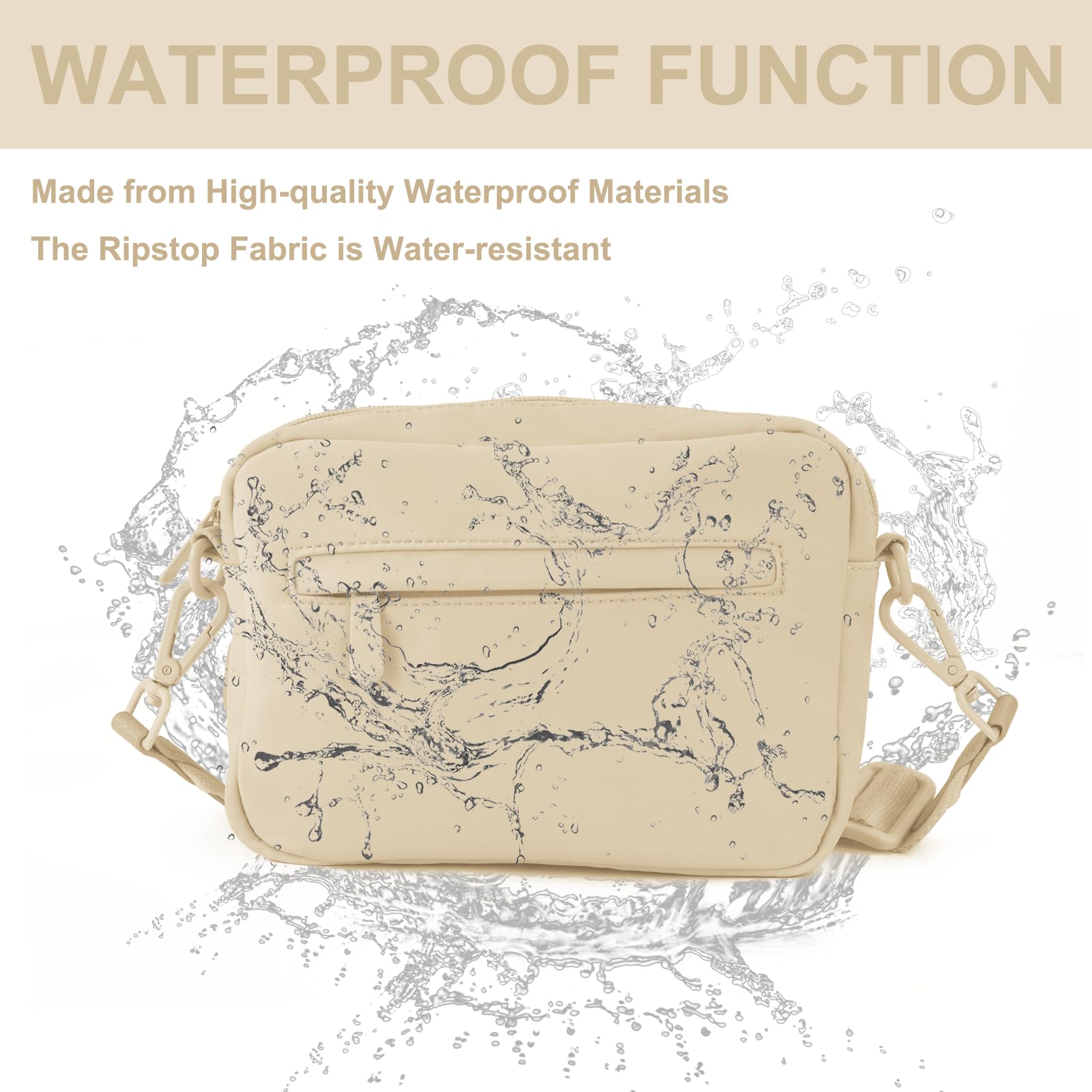 Wisedog Waterproof Dog Treat Pouch - Durable Dog Training Bag with Built-in Poop Bag Dispenser | Hands-Free Fanny Pack & Crossbody Bag for Small Medium Large Dogs | Perfect for Outdoor Walks, Hiking & Pet Training (Sand Color)
