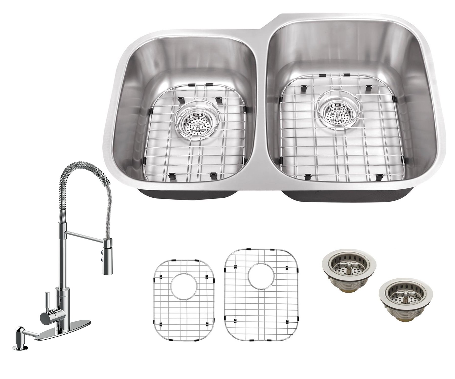 Stainless Steel Double Bowl Undermount Kitchen Sink 31.5