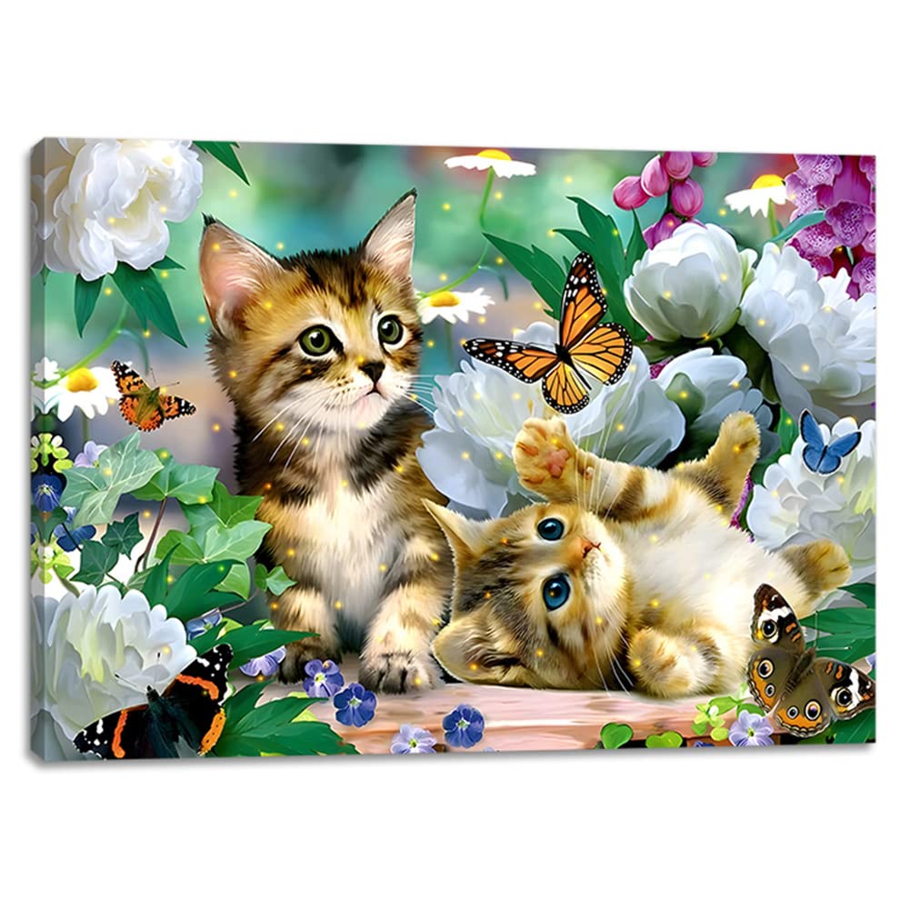 Kitten Playing Butterfly
