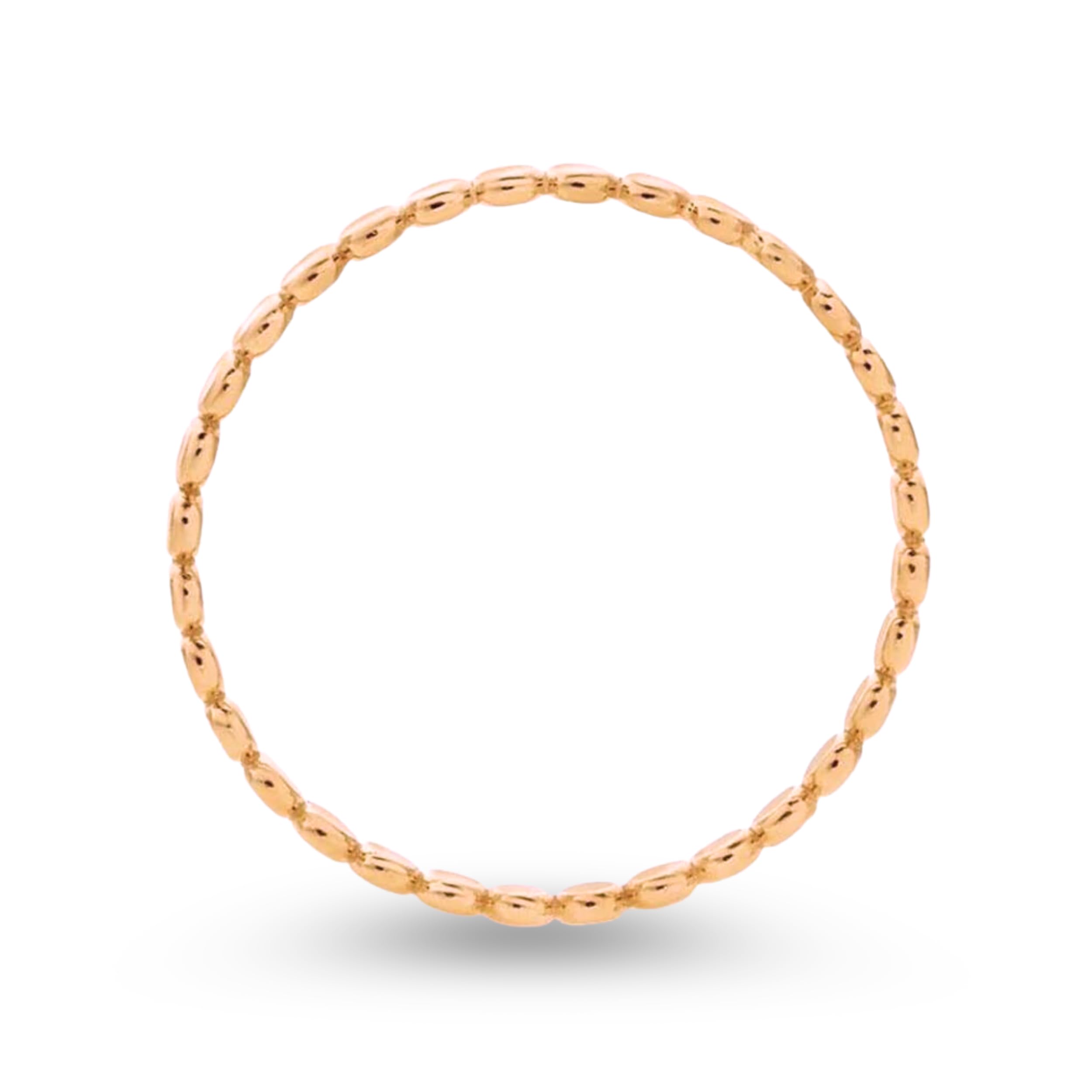 14K Gold Filled Stackable Dainty Ring Band - Silver, Gold, Rose Gold Hammered Dot Beaded Design - US Sizes 4-12 - Perfect for Layering, Everyday Wear & Gift Giving
