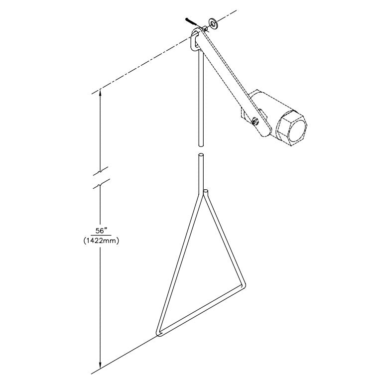 Haws SP204 Safety Shower Pull Handle - 56 Inch Emergency Eye Wash Station Replacement Part for Industrial & Laboratory Use