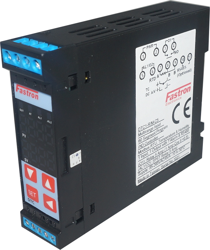 DIN Rail Mount Temperature and Humidity Controller - DTC1 R/M with Multirange Input (85-265VAC) & Relay Output for HVAC, Greenhouse, and Industrial Automation