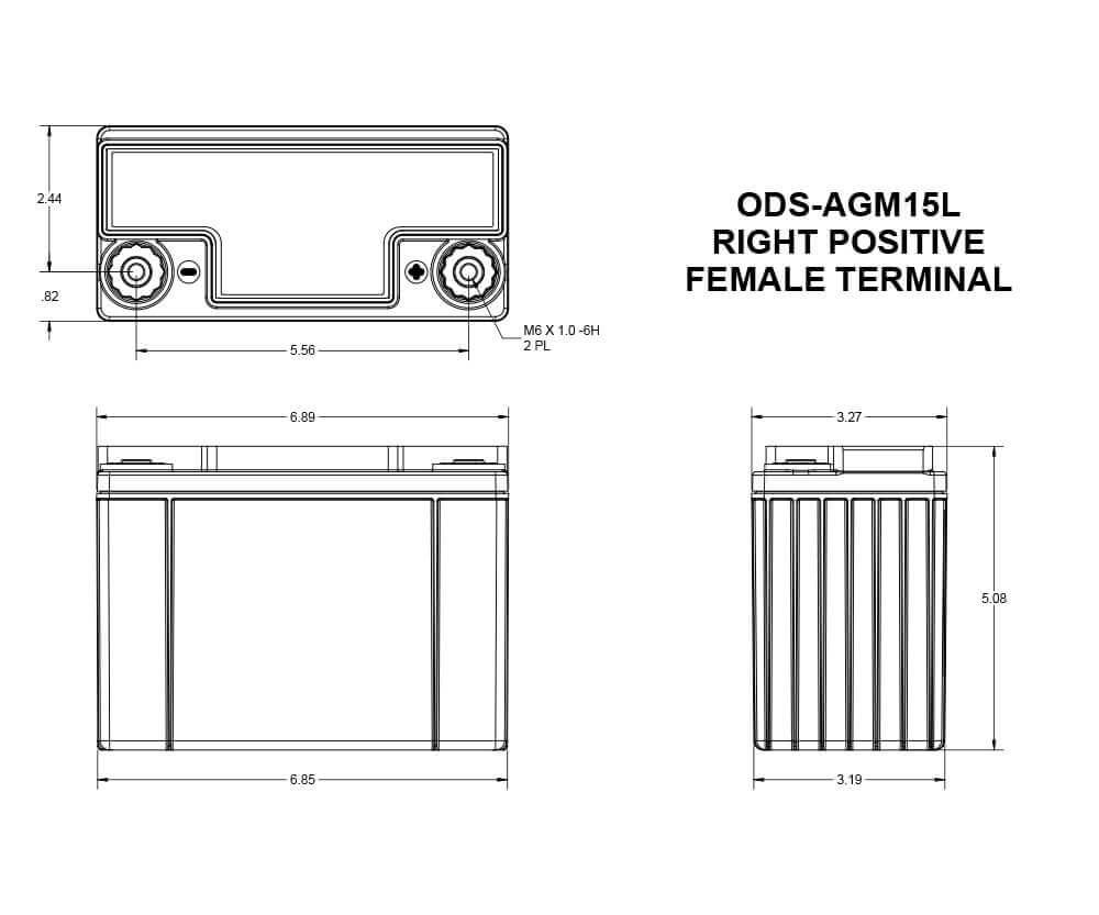 Odyssey ODS-AGM15L/PC545 AGM Battery - High Performance, Deep Cycle, 12V 15L - Perfect for Marine, RV, Solar, and Off-Grid Power Systems