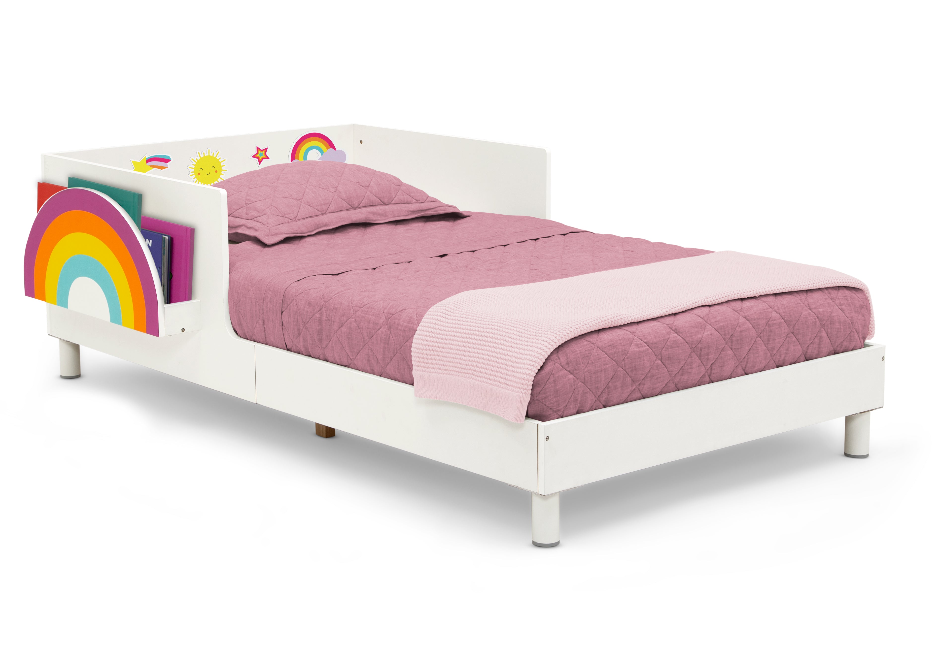 Sleep N Store Toddler Bed with Interchangeable Shelf - Convertible Kids Bed with Storage for Nursery, Bedroom & Playroom - Perfect for Small Spaces & Organization