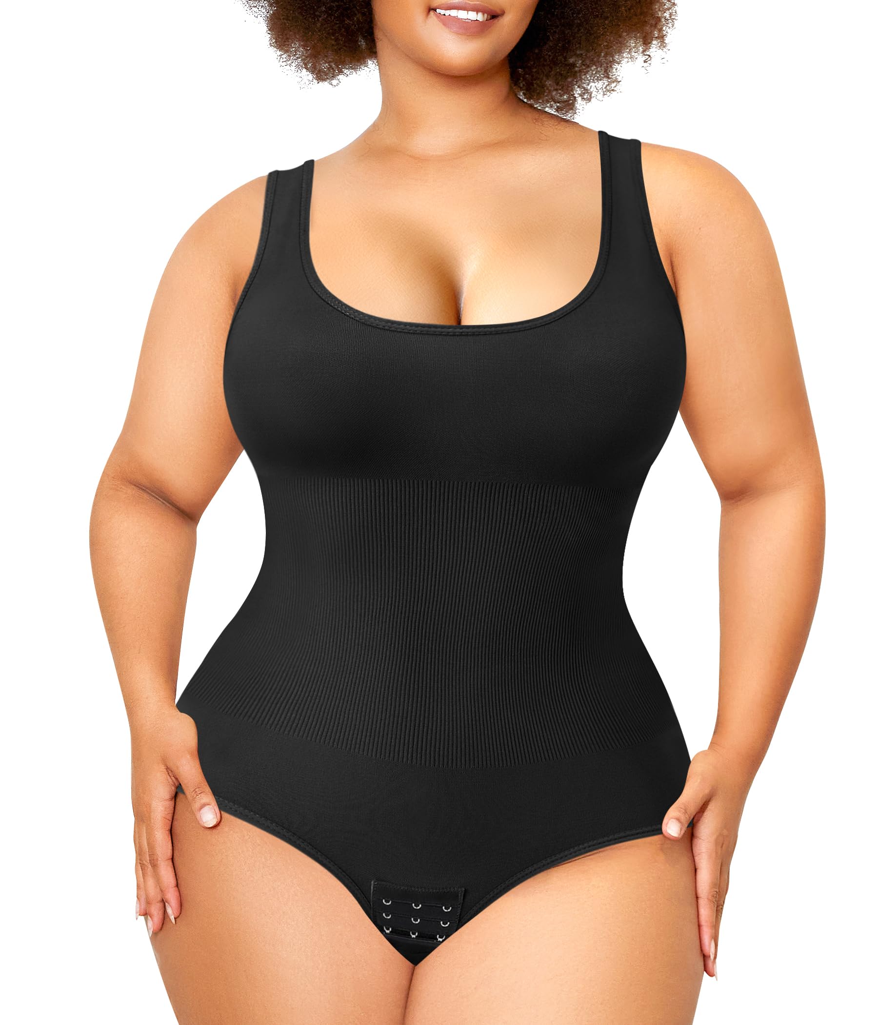 Nebility Plus Size Bodysuit Shapewear for Women - Seamless Tummy Control Body Shaper, Sleeveless Slimming Undergarment - Perfect for Going Out, Evening Wear & Special Occasions