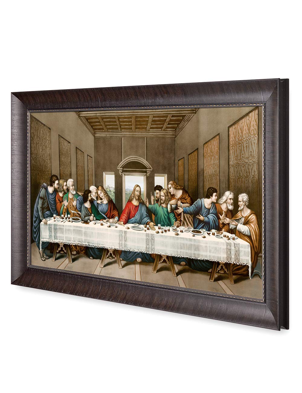 DECORARTS - The Last Supper by Leonardo da Vinci - High Quality Oil Painting Reproduction on Canvas - Giclee Art Print - Framed Wall Art Ready to Hang (34x20 inches) - Perfect for Living Room, Dining Room, Office & Home Decor