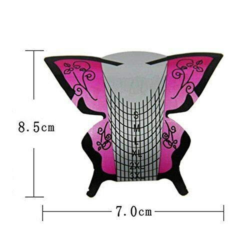 100 Pcs Self-Adhesive Pink Nail Forms for Acrylic, UV, Polygel & Builder Gel Extensions - Nail Sculpting Guides for Salon & Home Manicures - Perfect for DIY Nail Art & Professional Nail Extensions