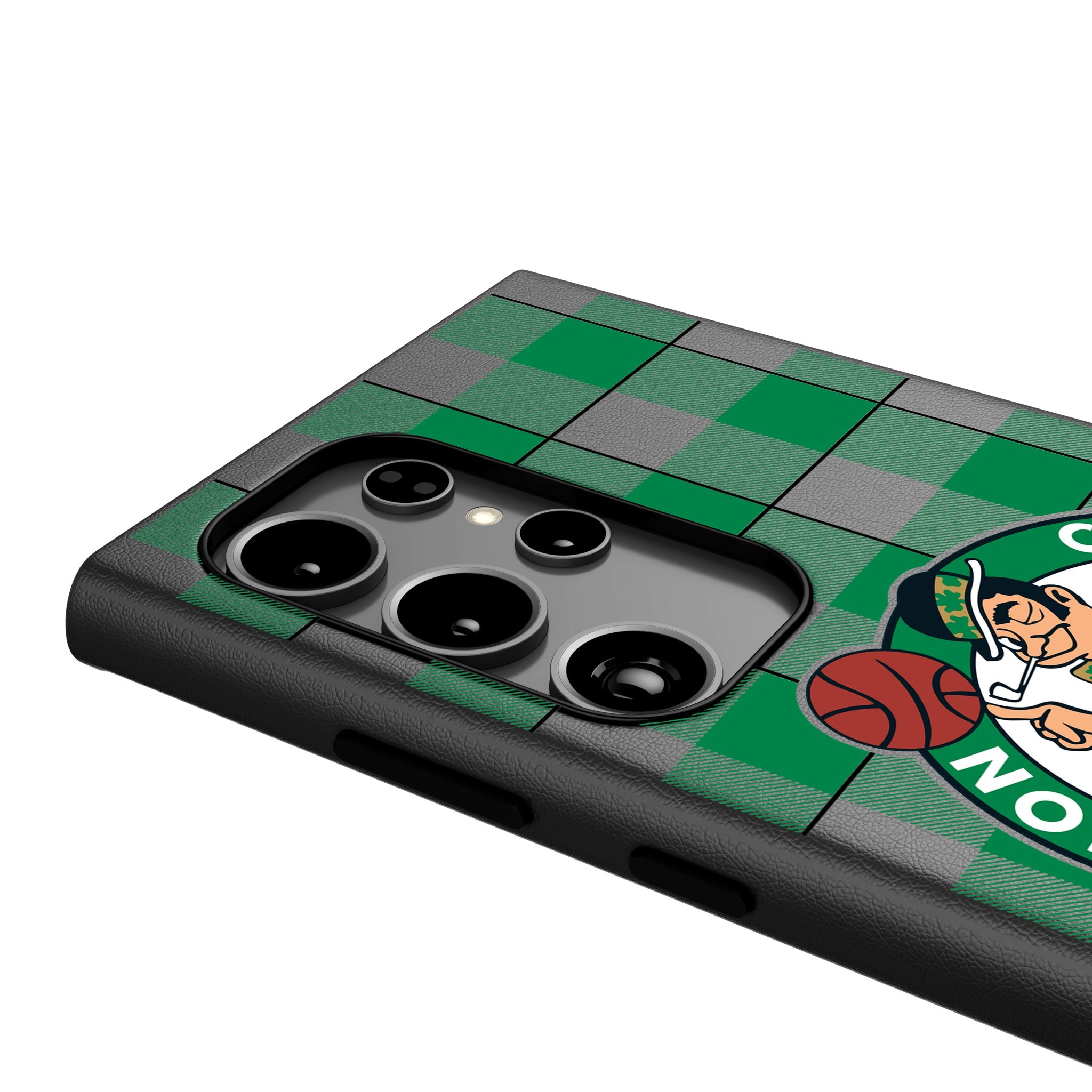 Boston Celtics Plaid MagSafe Compatible Phone Case for Samsung Galaxy S23/S22/S21 - Perfect for Game Day & Celtics Fans