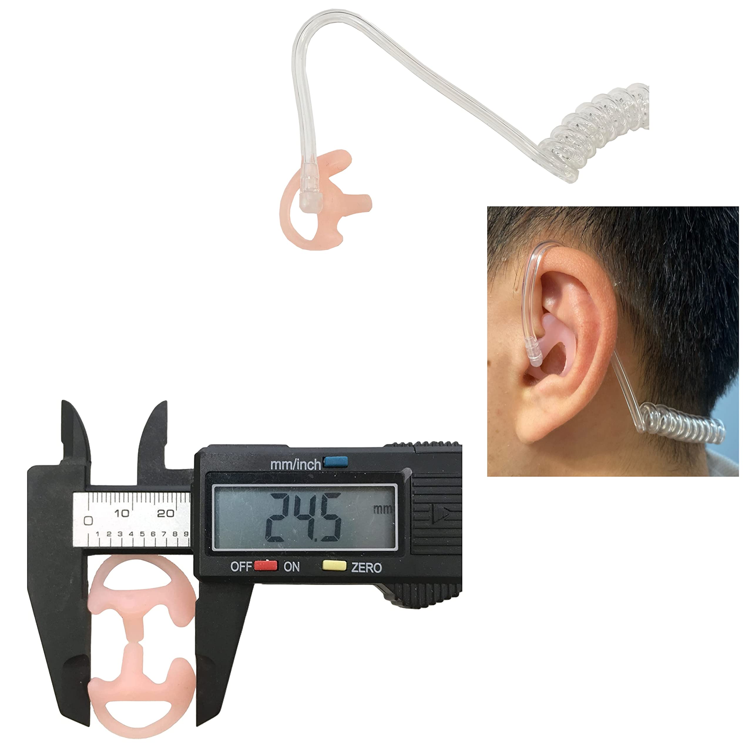 MaximalPower Replacement Earpiece Headset for Motorola XPR3300 XPR3500 Series (XPR3000 XPR3300e XPR3500e) with PTT Mic & Acoustic Tube - 2-Wire Surveillance Earpiece Combo for Security, Law Enforcement & Event Staff
