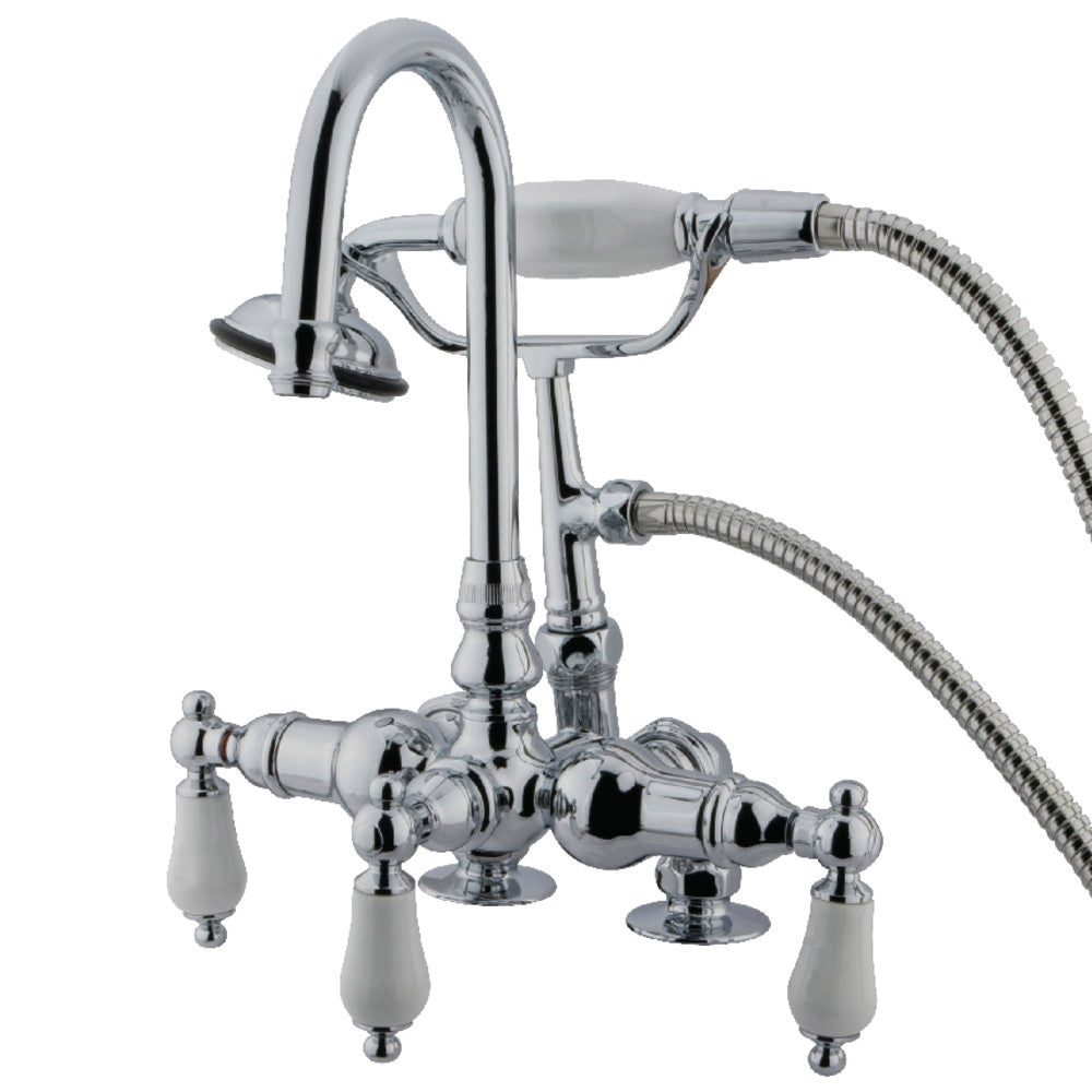 Kingston Brass CC15T2 Vintage 3-3/8 Inch Deck Mount Bathtub Faucet - Classic Style for Bathroom & Clawfoot Tub Installation