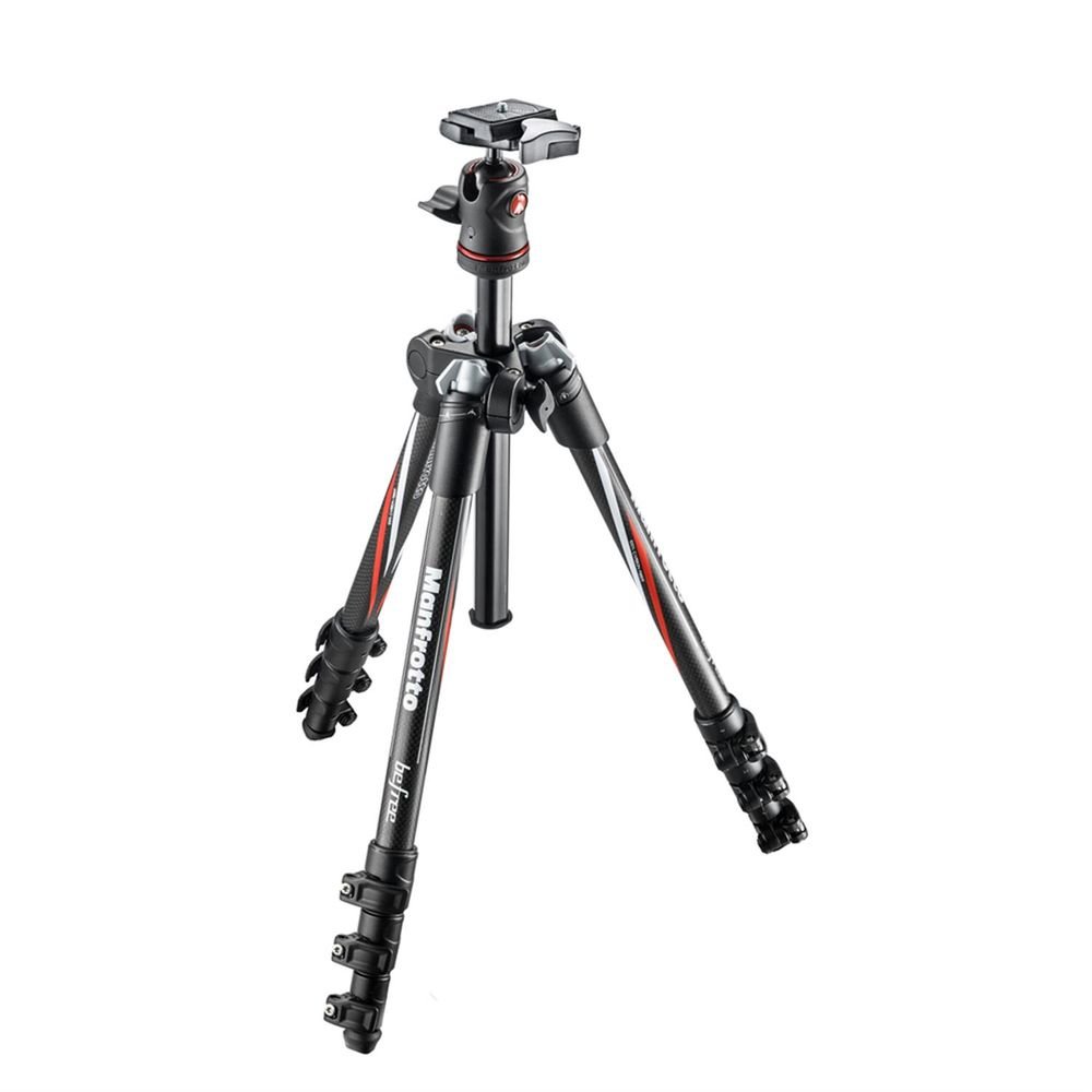 Manfrotto MKBFRC4-BH Carbon Fiber Travel Tripod with Ball Head - Lightweight & Compact for Photography, Vlogging & Outdoor Adventures (Black)