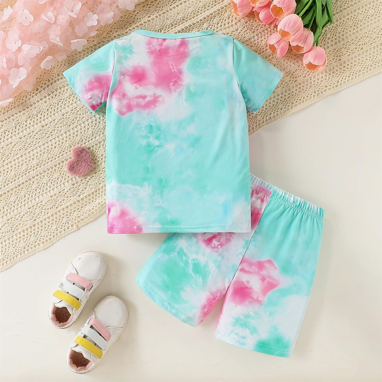 Girls Summer Outfits Set - Cute Short Sleeve Graphic Tee & Shorts Toddler Clothes | Perfect for Playdates, Beach Trips & Summer Adventures