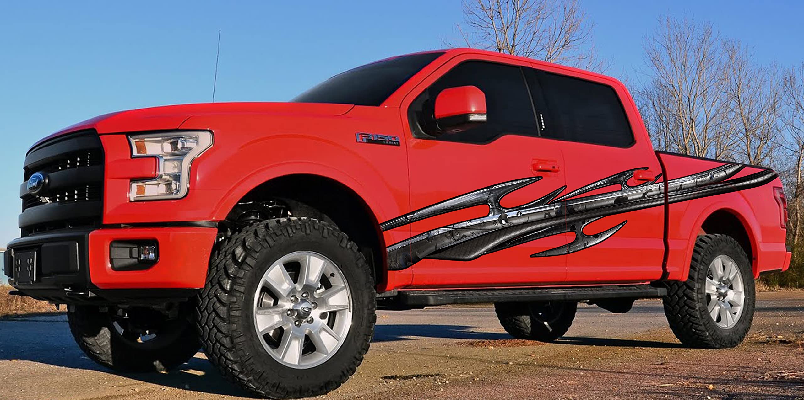 3D Tribal Car Vinyl Sticker - Waterproof Decal for Trucks, SUVs, Windows (20x70 inches) | Street Racing Graphics with Skull Design | Perfect for Car Enthusiasts & Custom Vehicle Styling