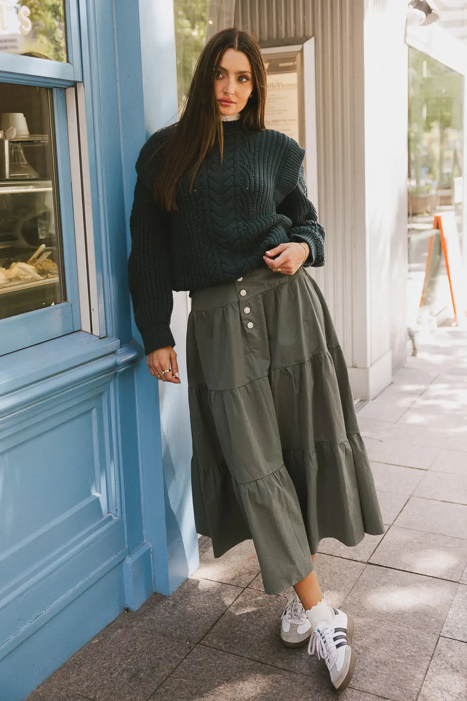 Luna Tiered Maxi Skirt in Sage Green - Flowy Boho Long Skirt for Women - Perfect for Beach, Summer Outfits & Festivals