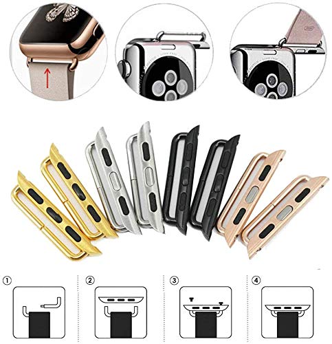 LOOKSEVEN 4 Pairs Watch Band Connector Kit - Replacement Watch Strap Adapter with Tools for Apple Watch, Samsung Galaxy & Fitbit - Perfect for Sports, Work & Daily Wear