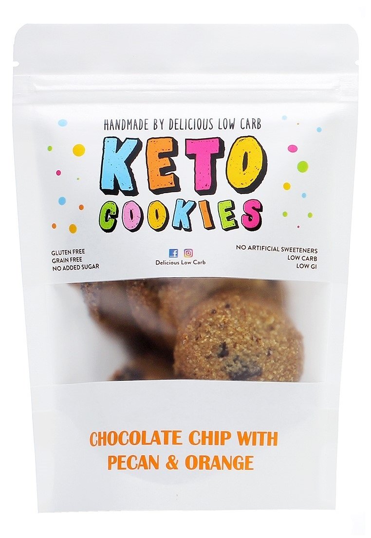 Low Carb Chocolate Chip Cookies - Keto Friendly, Sugar Free, Gluten Free Snacks for Weight Loss & Healthy Lifestyle | Perfect for Diets, Office Snacks & Dessert