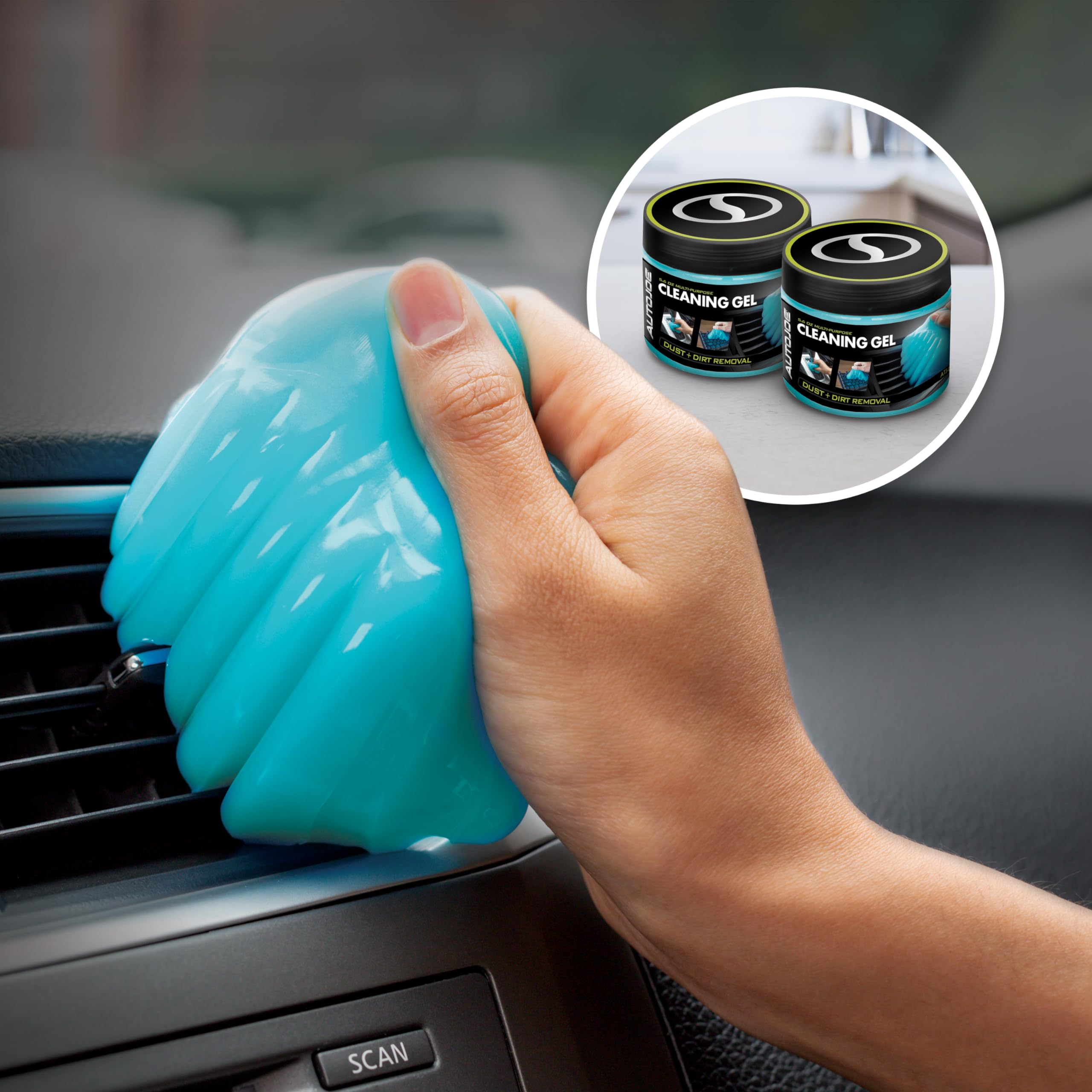 Premium Car Cleaning Gel - Auto Dust & Crevice Cleaner for Car Vents, Interior Detailing | Keyboard & Electronics Cleaner Putty (2-Pack, Unscented) | Perfect for Car Detailing, Home & Office Cleaning