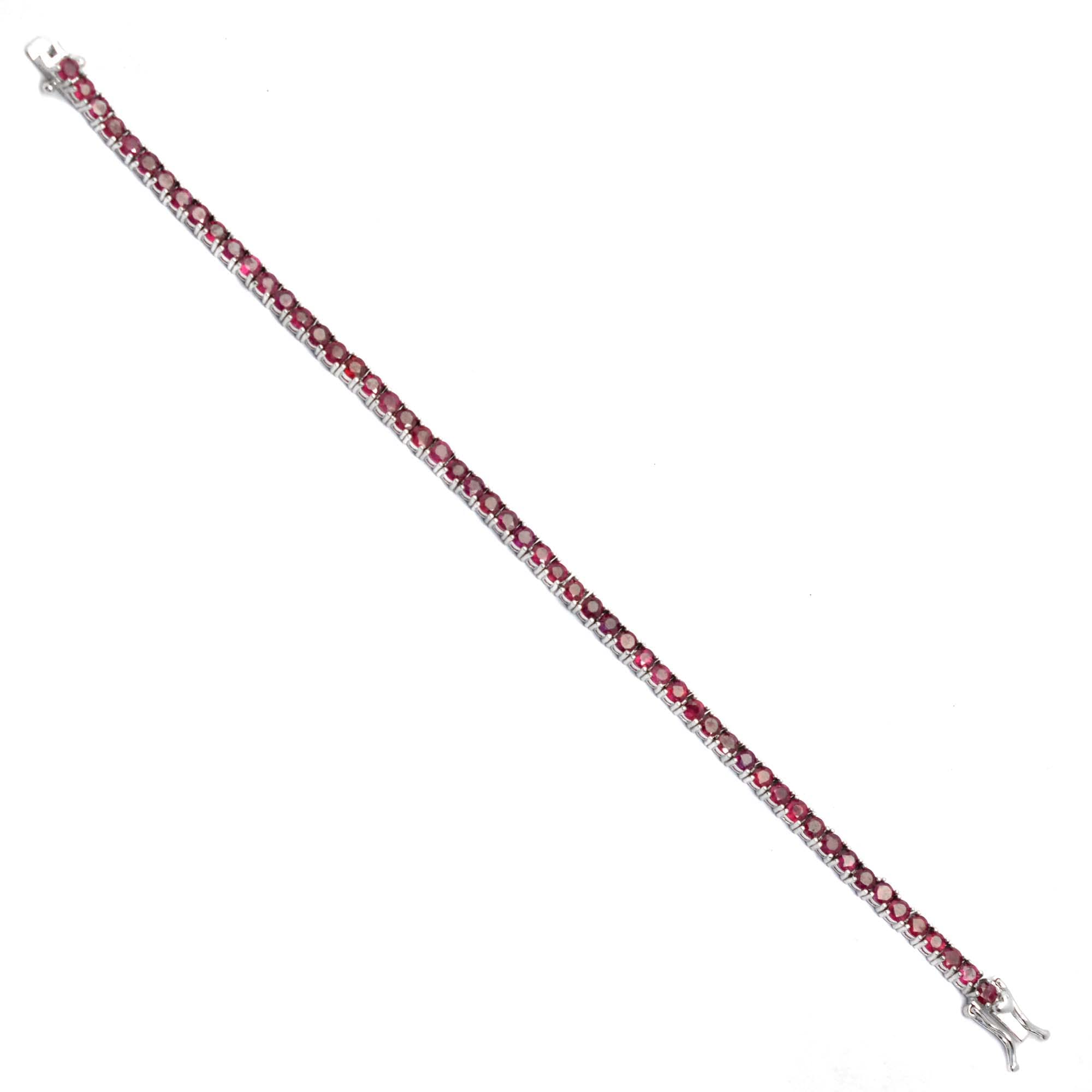 3mm Round Cut Natural Red Ruby Tennis Bracelet - 925 Sterling Silver July Birthstone Jewelry | Elegant Wedding, Anniversary & Birthday Gift for Women, Girlfriend & Wife | Perfect for Christmas, Valentine's Day & Special Occasions