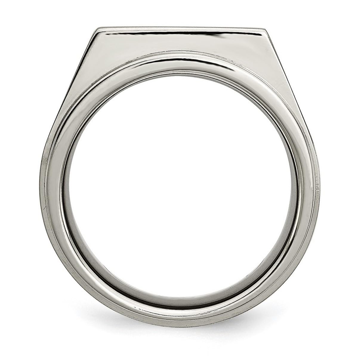 Engravable Titanium Diamond Ring for Women - Size 12.5, Polished & Satin Finish - Perfect for Weddings, Anniversaries & Special Occasions