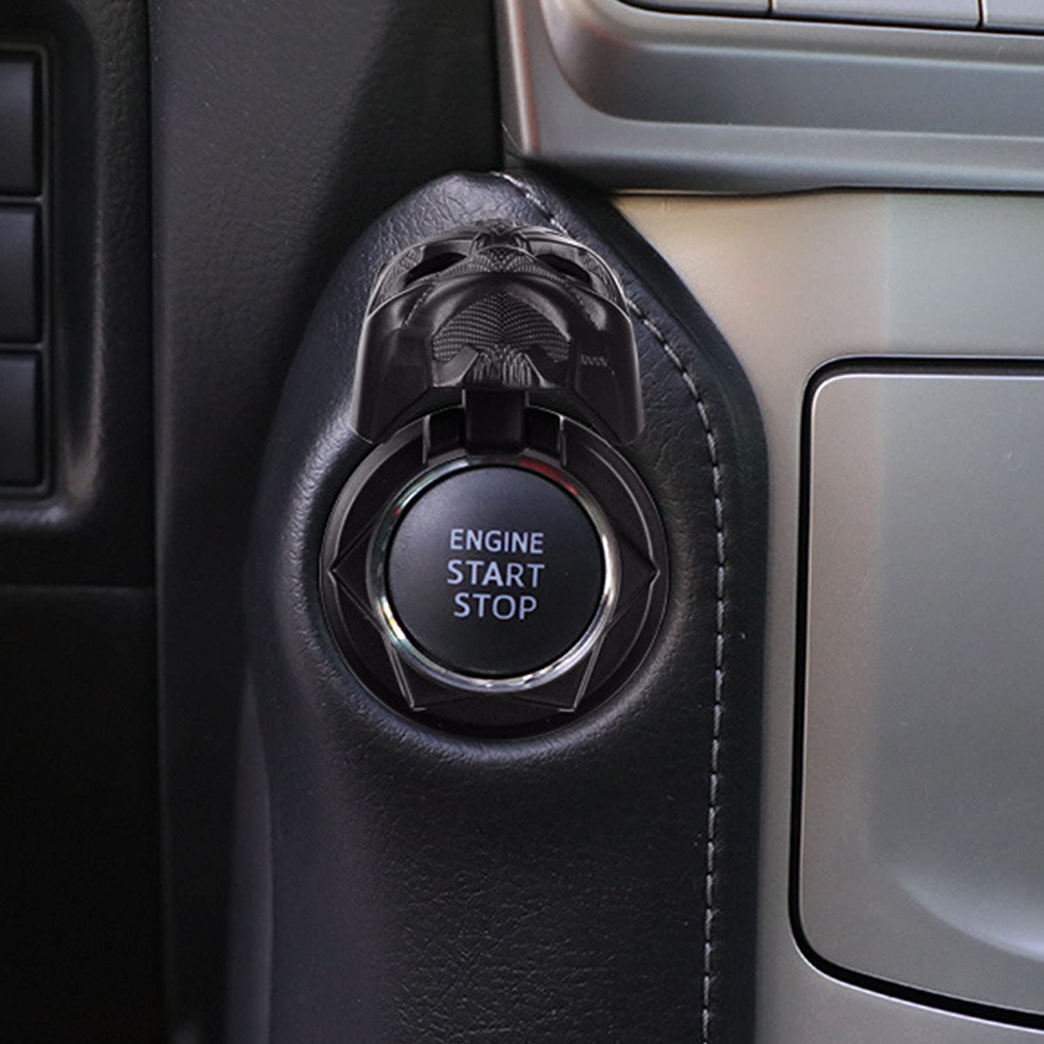 3D Black Panther Car Engine Start Stop Button Cover - Replacement Ignition Key Ring Protector for Interior Accessories | Perfect for Jeep, BMW, Audi & Sports Cars