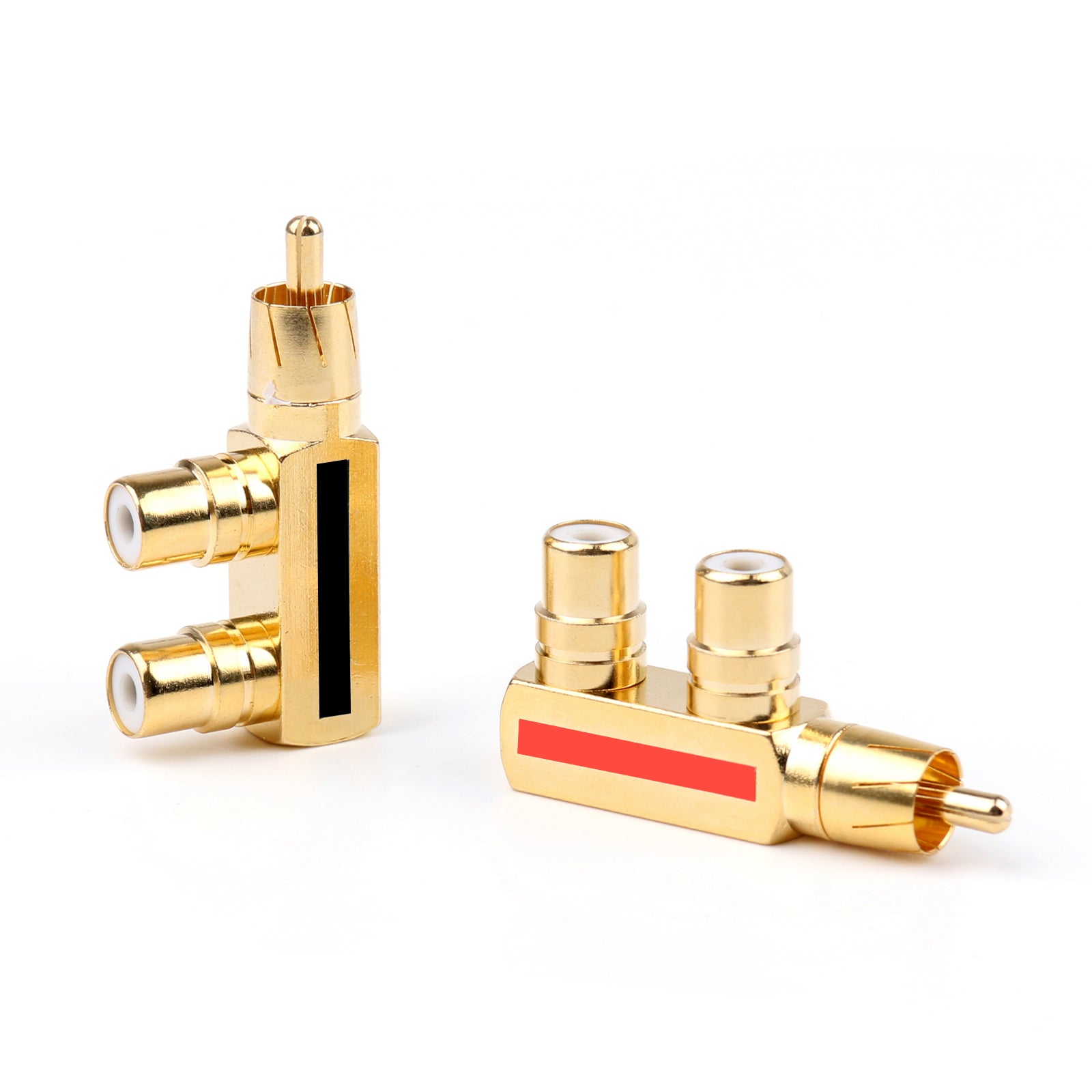 10 Pcs Gold Plated RCA Audio Splitter Adapter - 1 Male to 2 Female Connector for Home Theater, Car Stereo & DJ Equipment - High Quality AV Y-Cable for Enhanced Sound Distribution