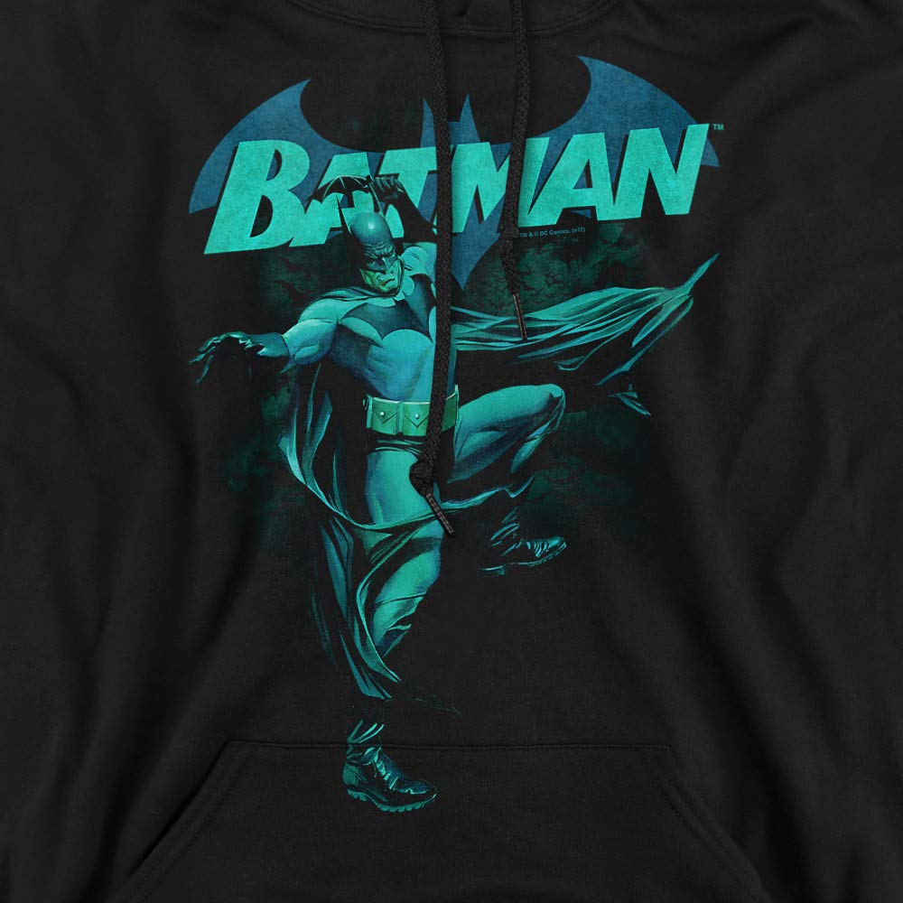 BATMAN Blue Bat Adult Hoodie Fleece Sweatshirt - XX-Large Size | DC Comics Superhero Costume & Casual Wear for Men | Perfect for Halloween, Cosplay, and Everyday Fashion