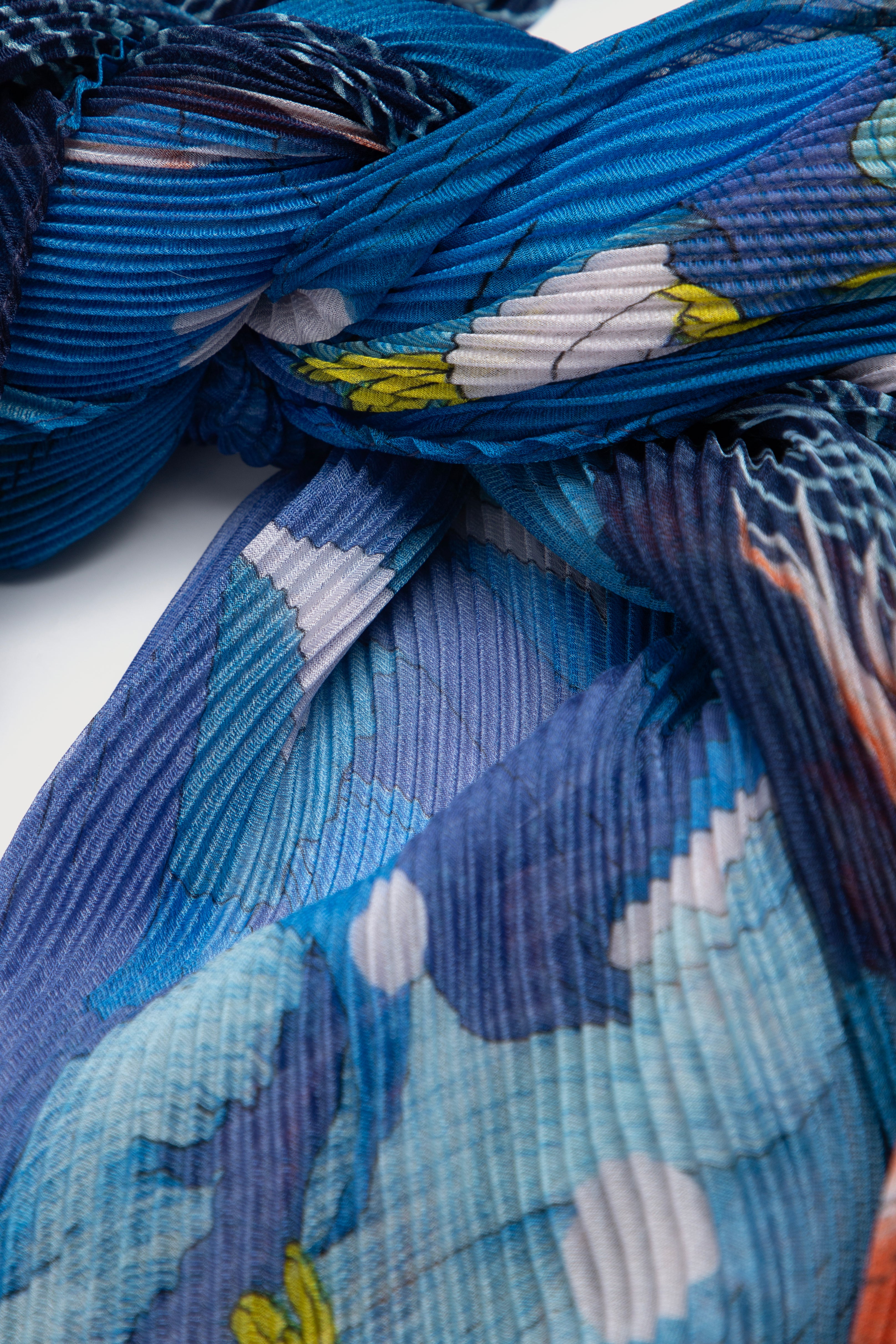 Elegant Koi Pond Pleated Scarf - Soft Fashion Accessory for Women - Perfect for Office, Party & Special Occasions