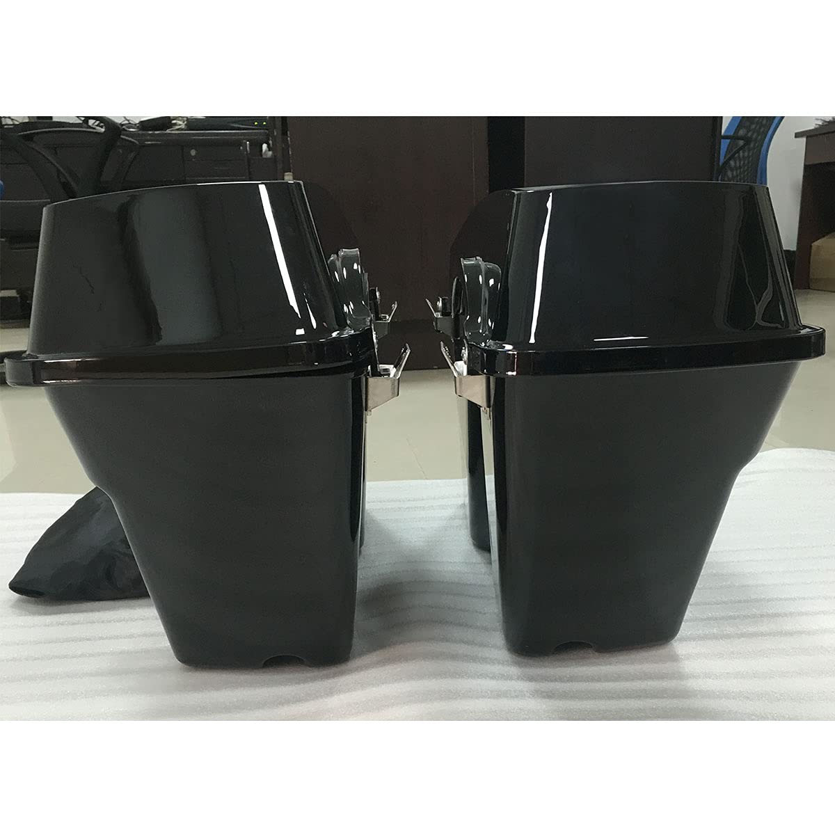 ZXMT Hard Saddlebags with 6x9 Dual Speaker Lid for Harley Davidson Touring & Electra Glide Motorcycles (1994-2013 Models) - Perfect for Long Rides, Music Lovers & Custom Bike Upgrades