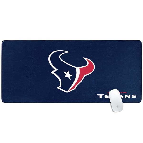 Extra Large Gaming Mouse Pad with Officially Licensed NFL Houston Texans Distressed Design - Non-Slip Rubber Base, Stitched Edges & Waterproof Surface - Perfect Desk Mat for Keyboard and Mouse - Ideal for PC Gaming, Office Work & Home Computer Setup