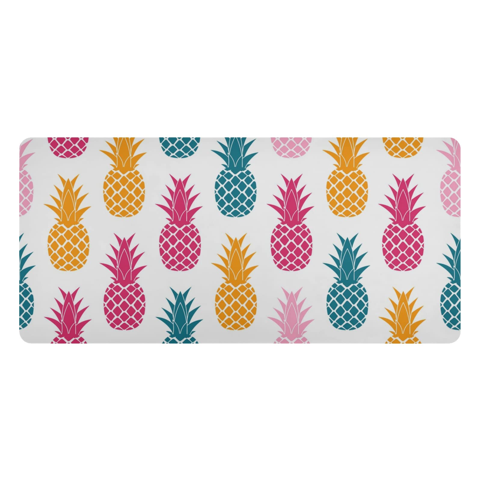Premium Pineapple Print Leather Desk Mat - Dual Sided Waterproof Large Mouse Pad (23.6x47.2in) for Office, Gaming & Home - Writing Surface, Desk Protector & Stylish Workspace Decor