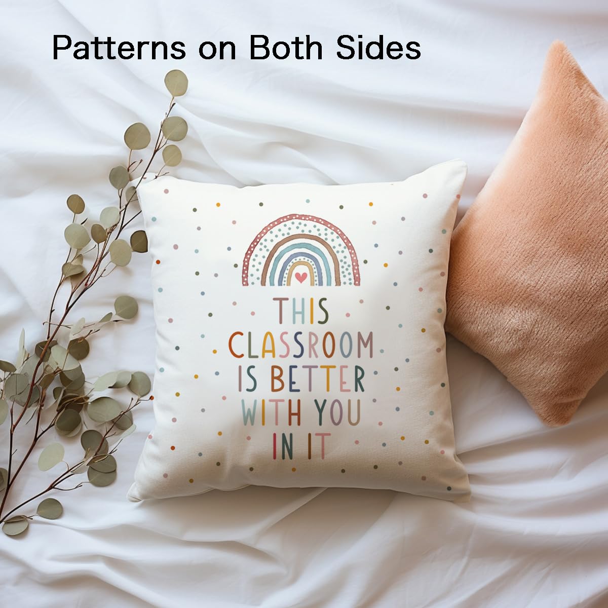 Decorative Classroom Pillow Covers - Teacher Appreciation Gift, Rainbow Kids Pillow Case for School & Home Decor | Perfect for Teacher's Lounge, Student Seating & Cozy Learning Spaces