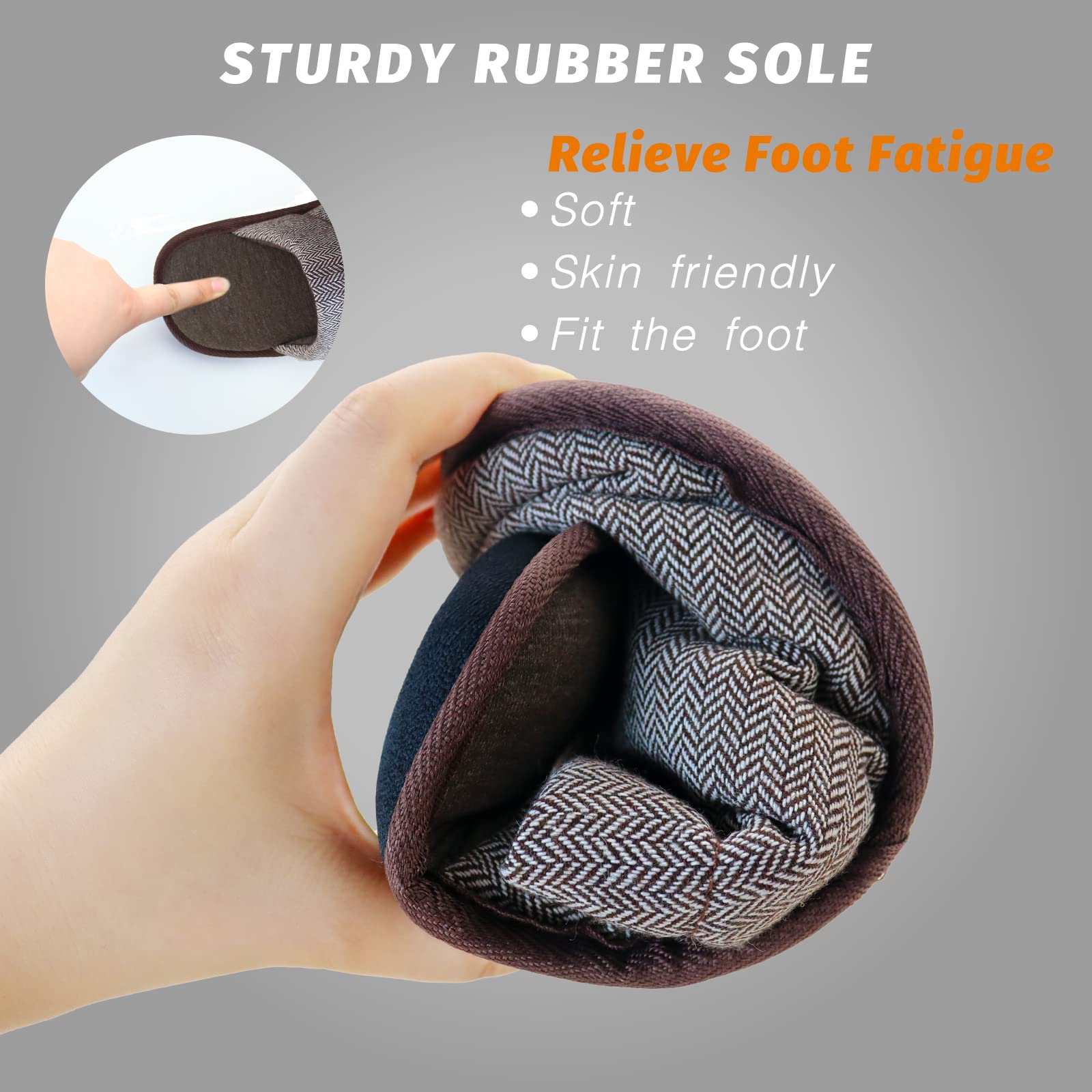 WALKFUN Men's Memory Foam House Slippers - Comfortable Indoor Slides with Full Toe Coverage for Home, Bedroom & Lounge - Warm Non-Slip Sandals for Relaxation