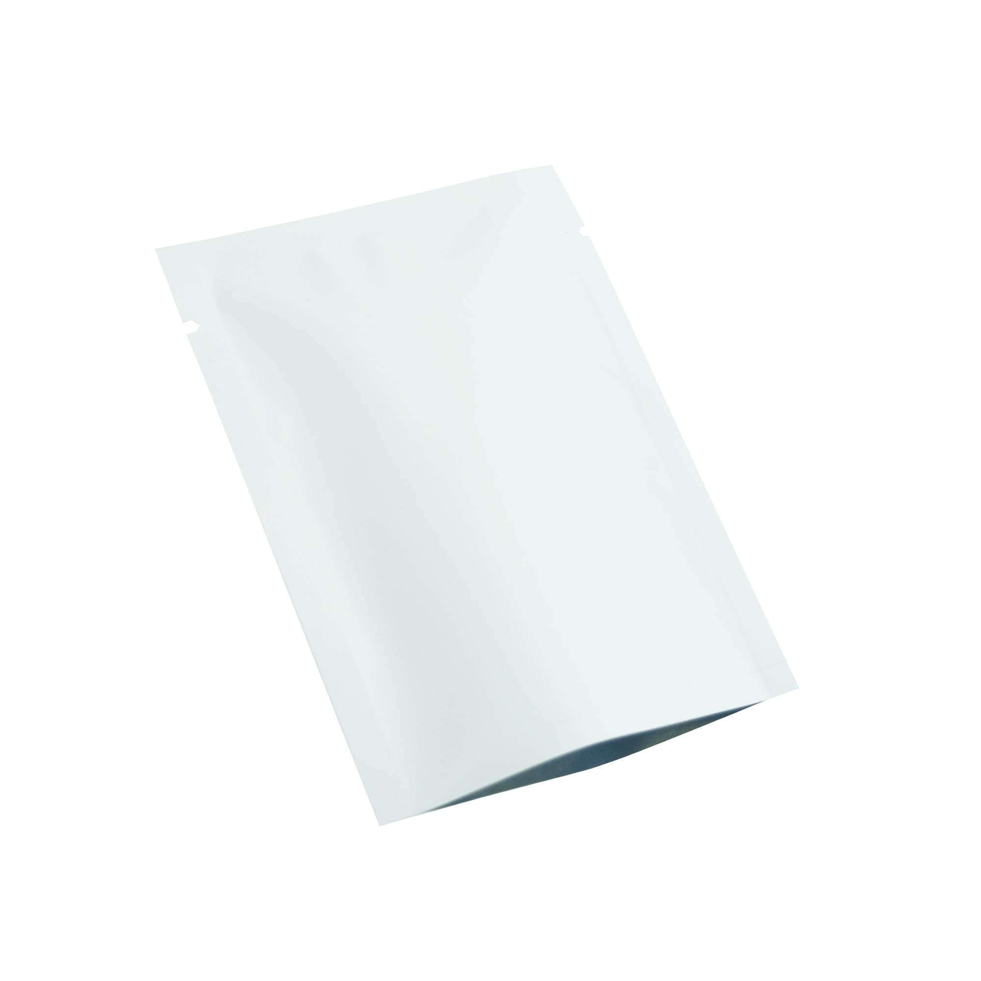 QQ Studio 200 PCS Metallic Mylar Foil Resealable Bags (4.7x7 Inches) - 400 Bags Matte White | Perfect for Jewelry, Crafts, Party Favors & Small Item Storage