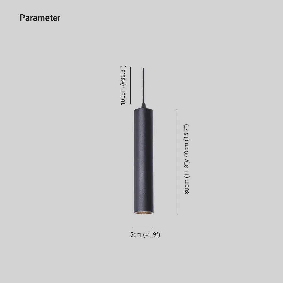 Sleek Modern Black Pendant Light - Minimalist Tubular Design for Dining Room, Kitchen Island or Bedroom Lighting