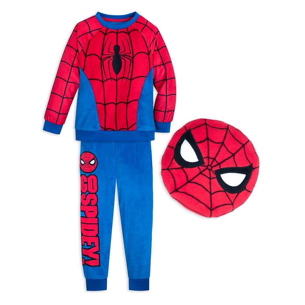 Marvel Spider-Man Pajama Set for Boys with Matching Pillow - Superhero Sleepwear for Kids | Perfect for Bedtime, Sleepovers & Marvel Themed Parties