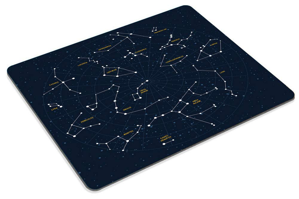 Custom Smooffly Sky Map Mouse Pad with Constellations - Non-Slip Rubber Gaming Mouse Mat for Computer & Laptop - Perfect for Office, Gaming & Astronomy Enthusiasts