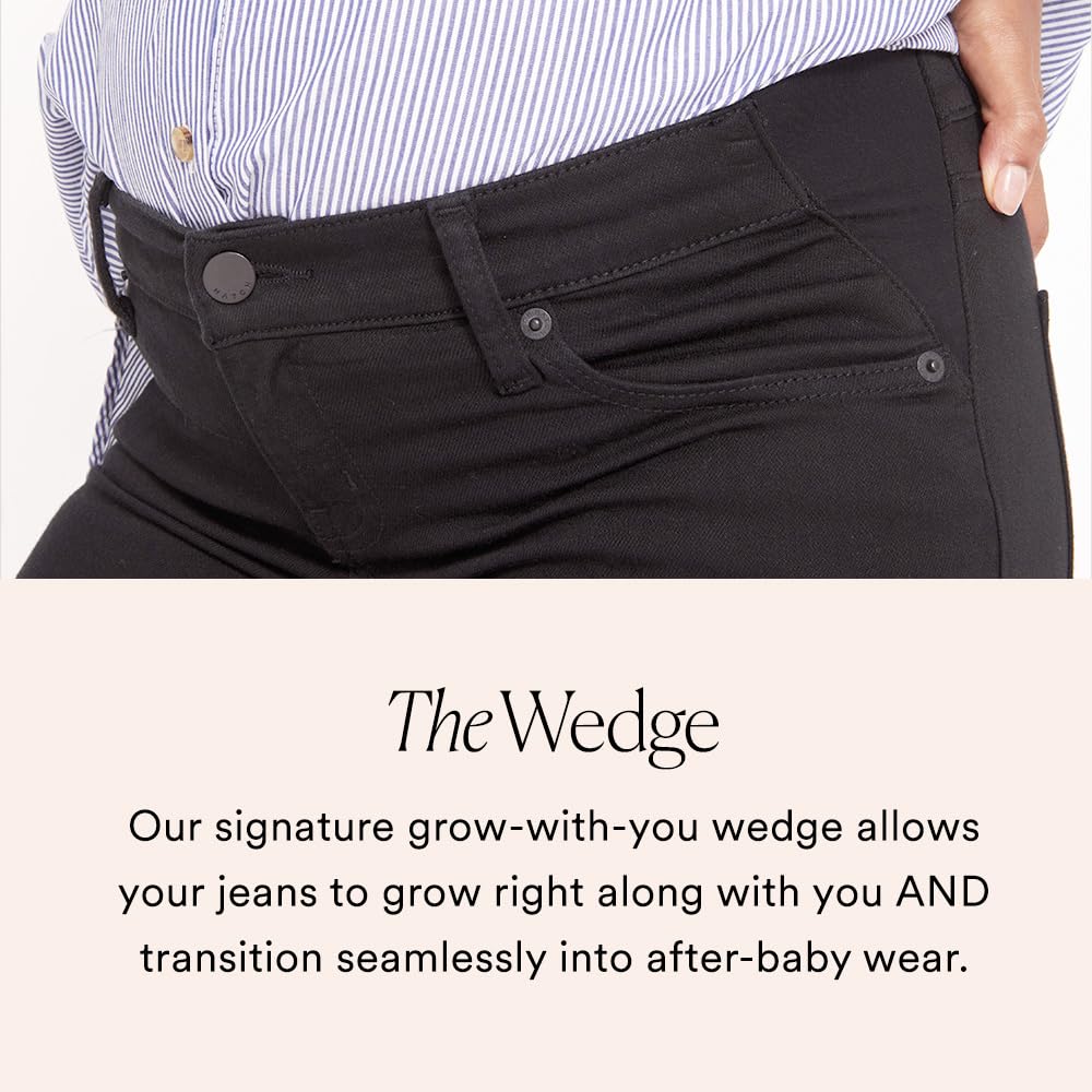 HATCH Slim Maternity Jeans - Stretchy Under Belly Pregnancy Pants with Recycled Cotton Denim - Comfortable for Work, Travel & Everyday Wear During Pregnancy