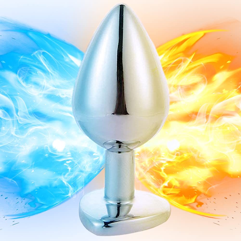 3-Piece Metal Anal Plug Trainer Kit with Heart-Shaped Jewelry - Beginner to Advanced Unisex Sex Toy for Valentine's & Birthday Gifts - Deep Purple - Perfect for Couples Play, BDSM, and Solo Exploration